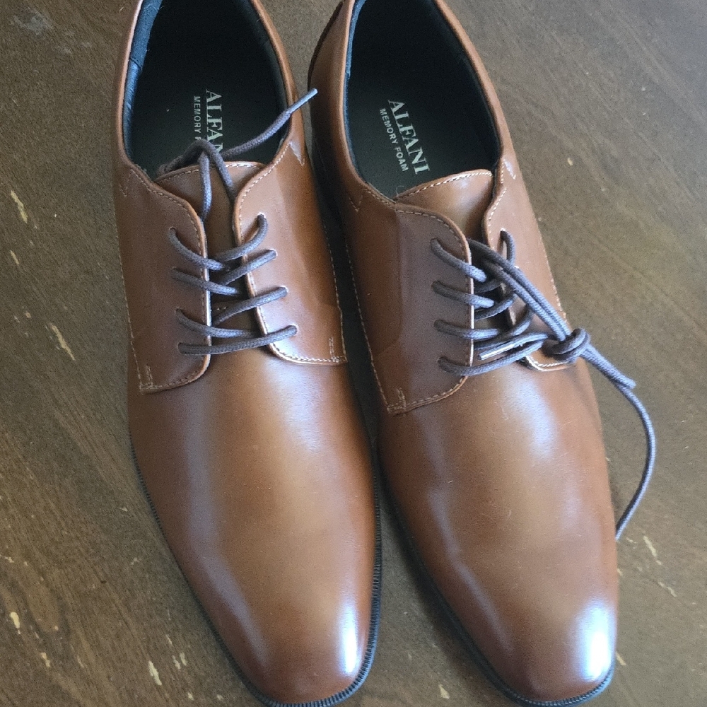 Alfani Men's Tan Leather Oxfords New Without Box